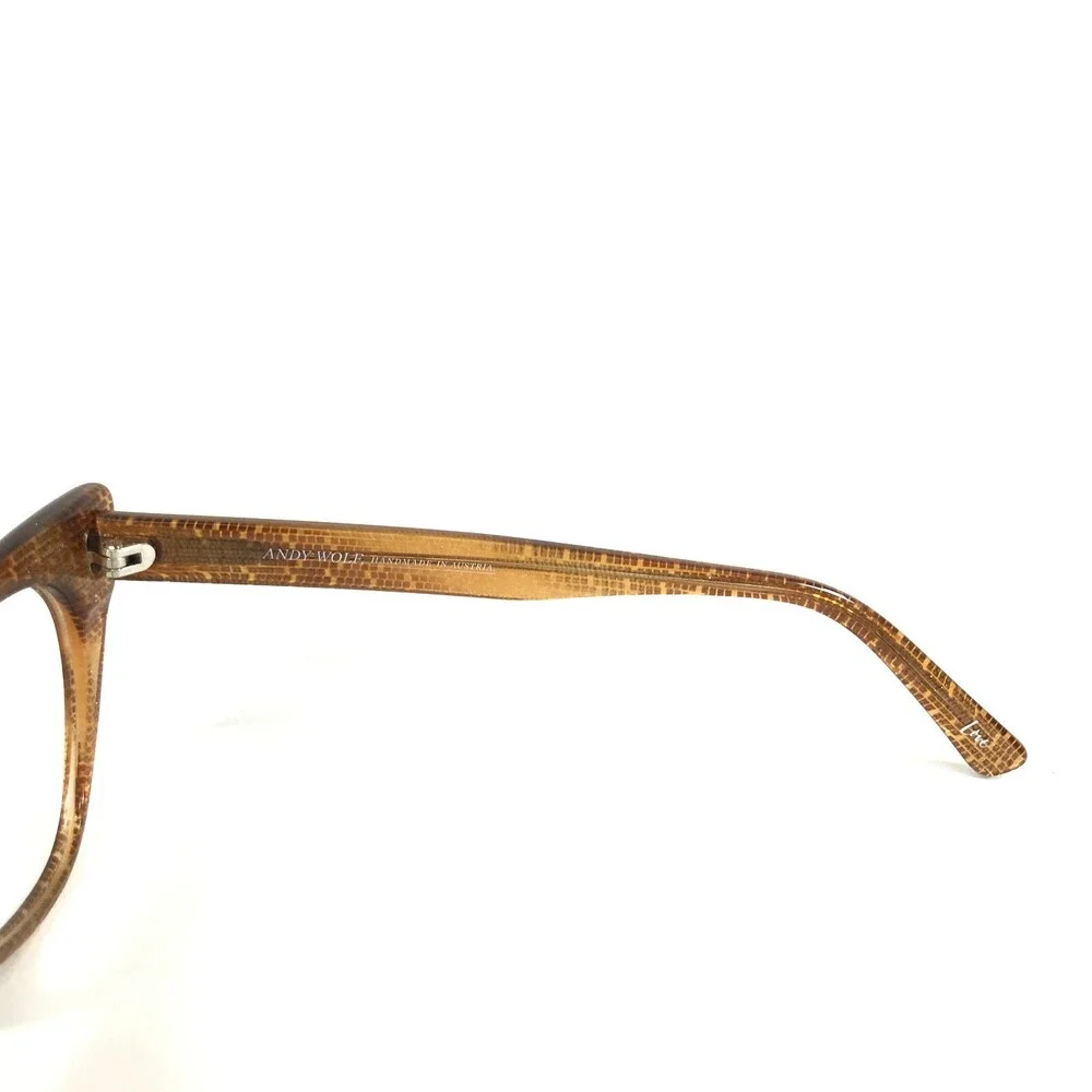 Andy Wolf Eyeglasses Frames 5028 col.v Clear Brown Sharp Cat Eye 53-17-140